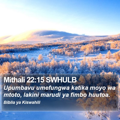 Mithali 22:15 SWHULB Bible Verse Image