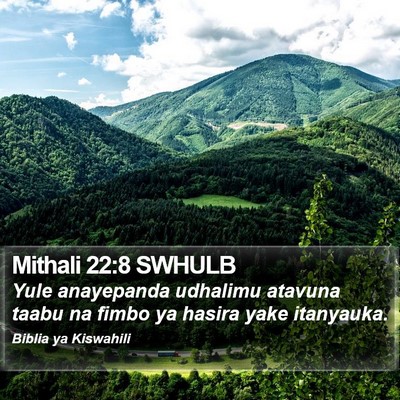 Mithali 22:8 SWHULB Bible Verse Image