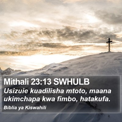 Mithali 23:13 SWHULB Bible Verse Image