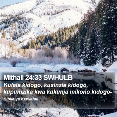 Mithali 24:33 SWHULB Bible Verse Image
