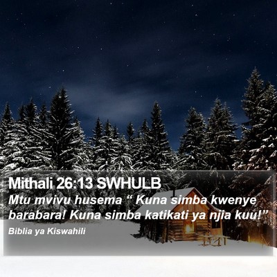 Mithali 26:13 SWHULB Bible Verse Image