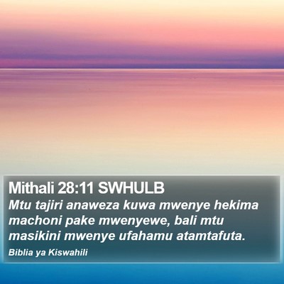 Mithali 28:11 SWHULB Bible Verse Image