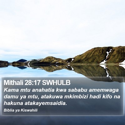 Mithali 28:17 SWHULB Bible Verse Image