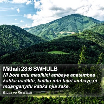 Mithali 28:6 SWHULB Bible Verse Image