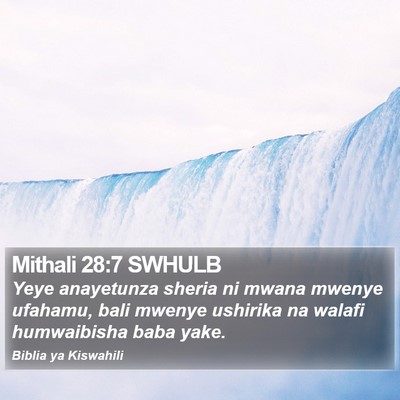 Mithali 28:7 SWHULB Bible Verse Image