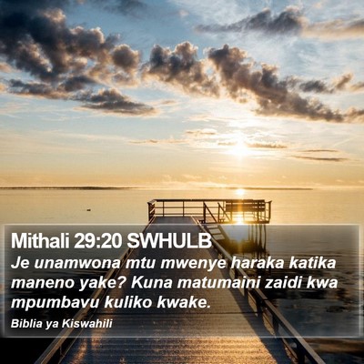 Mithali 29:20 SWHULB Bible Verse Image