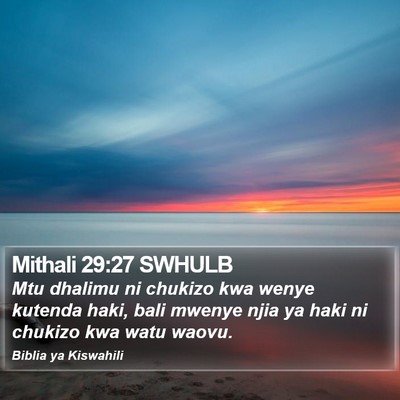 Mithali 29:27 SWHULB Bible Verse Image