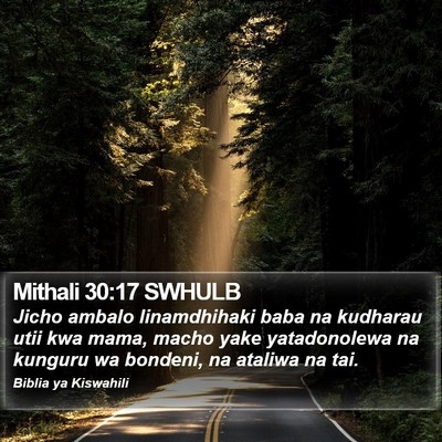 Mithali 30:17 SWHULB Bible Verse Image