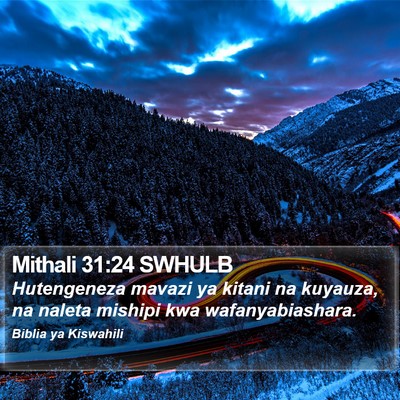 Mithali 31:24 SWHULB Bible Verse Image