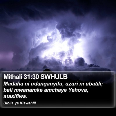 Mithali 31:30 SWHULB Bible Verse Image