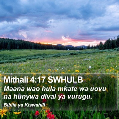 Mithali 4:17 SWHULB Bible Verse Image