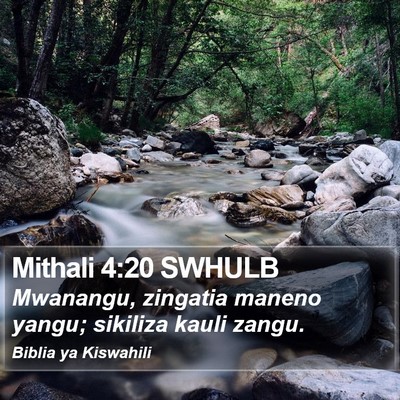 Mithali 4:20 SWHULB Bible Verse Image