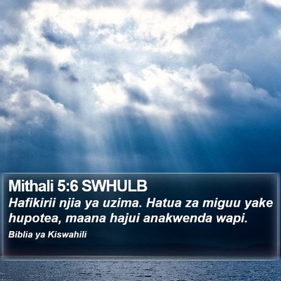 Mithali 5:6 SWHULB Bible Verse Image