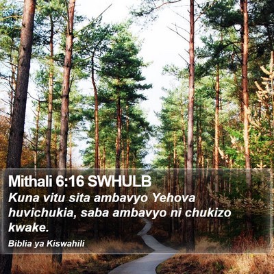 Mithali 6:16 SWHULB Bible Verse Image