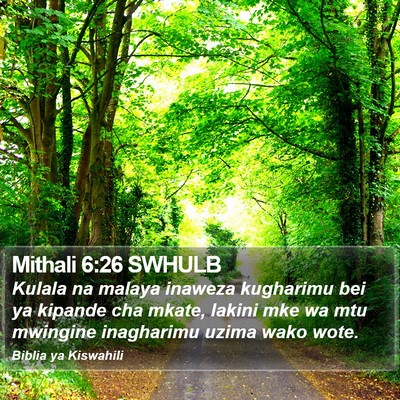 Mithali 6:26 SWHULB Bible Verse Image