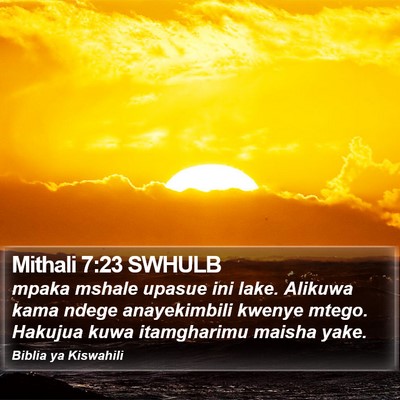 Mithali 7:23 SWHULB Bible Verse Image