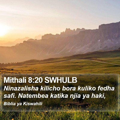 Mithali 8:20 SWHULB Bible Verse Image