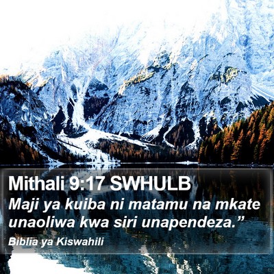 Mithali 9:17 SWHULB Bible Verse Image