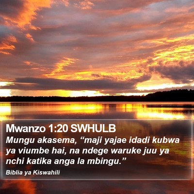 Mwanzo 1:20 SWHULB Bible Verse Image