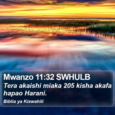 Mwanzo 11:32 SWHULB Bible Verse Image