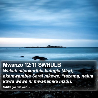Mwanzo 12:11 SWHULB Bible Verse Image