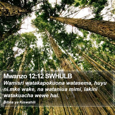 Mwanzo 12:12 SWHULB Bible Verse Image