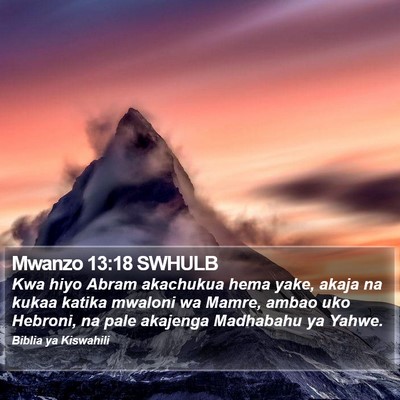 Mwanzo 13:18 SWHULB Bible Verse Image