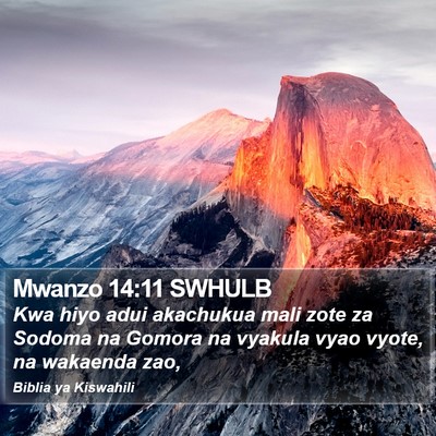 Mwanzo 14:11 SWHULB Bible Verse Image