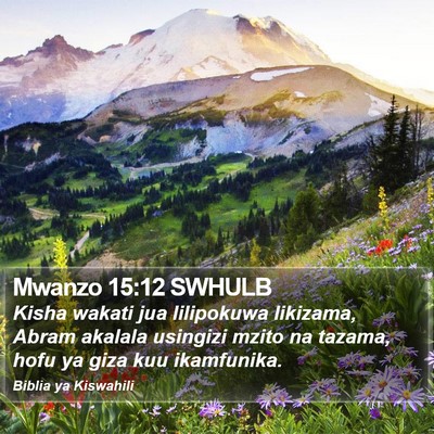 Mwanzo 15:12 SWHULB Bible Verse Image