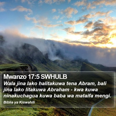 Mwanzo 17:5 SWHULB Bible Verse Image
