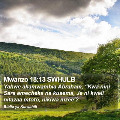 Mwanzo 18:13 SWHULB Bible Verse Image