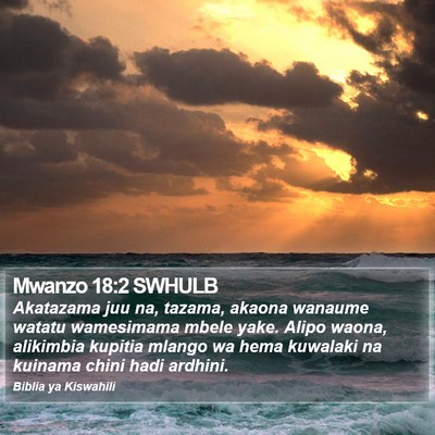 Mwanzo 18:2 SWHULB Bible Verse Image