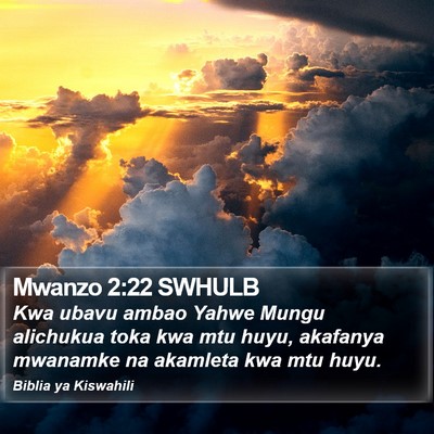 Mwanzo 2:22 SWHULB Bible Verse Image