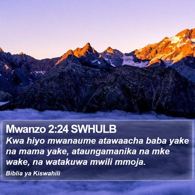Mwanzo 2:24 SWHULB Bible Verse Image