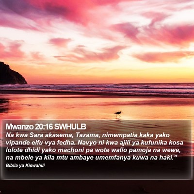 Mwanzo 20:16 SWHULB Bible Verse Image