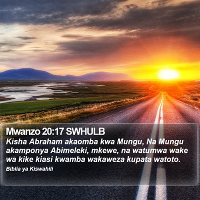 Mwanzo 20:17 SWHULB Bible Verse Image