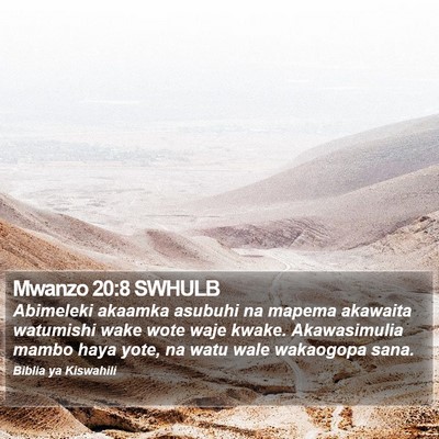 Mwanzo 20:8 SWHULB Bible Verse Image