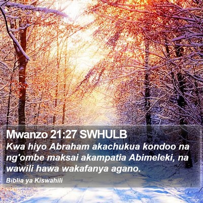 Mwanzo 21:27 SWHULB Bible Verse Image