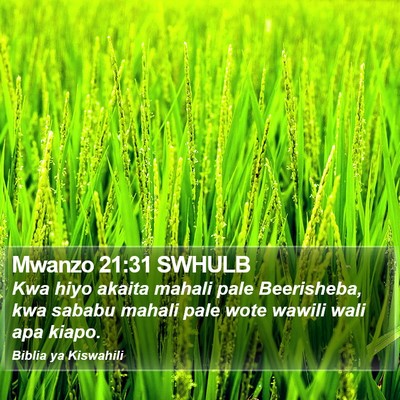 Mwanzo 21:31 SWHULB Bible Verse Image
