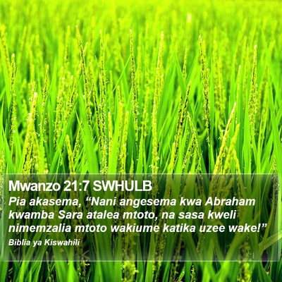 Mwanzo 21:7 SWHULB Bible Verse Image