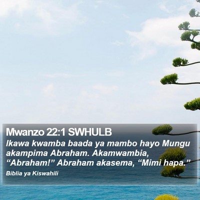Mwanzo 22:1 SWHULB Bible Verse Image