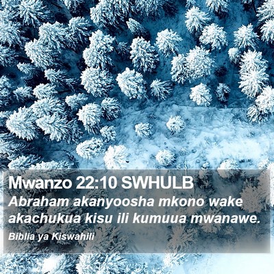 Mwanzo 22:10 SWHULB Bible Verse Image