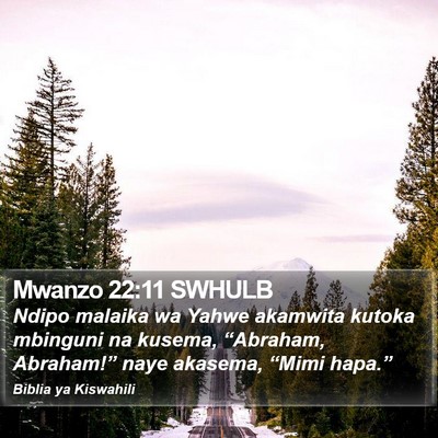 Mwanzo 22:11 SWHULB Bible Verse Image