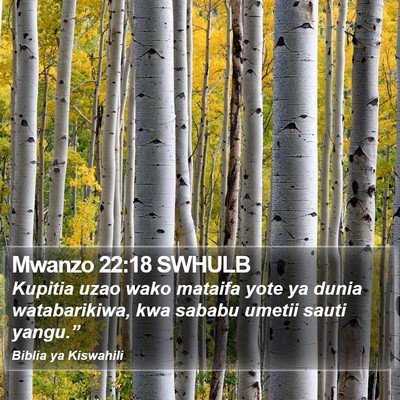 Mwanzo 22:18 SWHULB Bible Verse Image