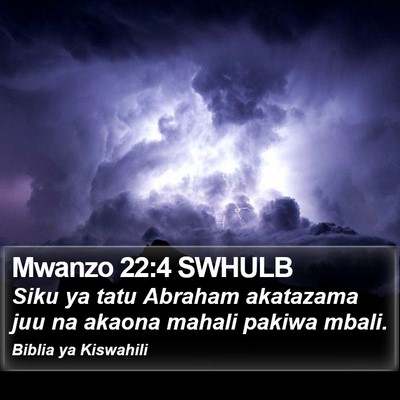Mwanzo 22:4 SWHULB Bible Verse Image