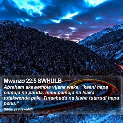 Mwanzo 22:5 SWHULB Bible Verse Image