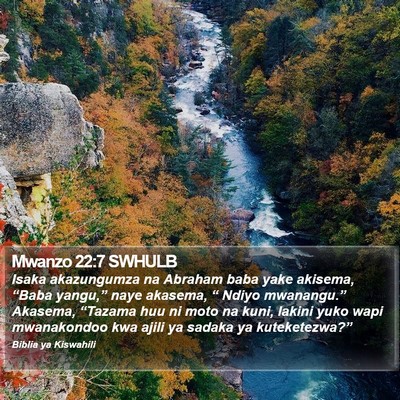 Mwanzo 22:7 SWHULB Bible Verse Image