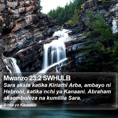 Mwanzo 23:2 SWHULB Bible Verse Image