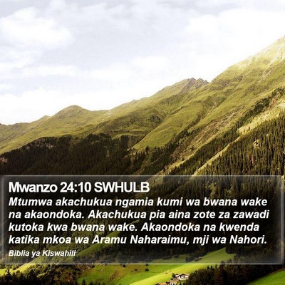 Mwanzo 24:10 SWHULB Bible Verse Image