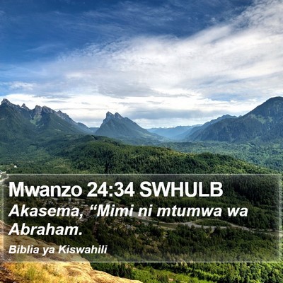Mwanzo 24:34 SWHULB Bible Verse Image